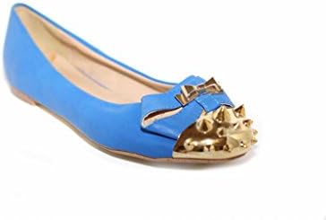 French Kiss Doll Ballerina Flat With Spikes Blue 10