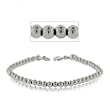 Childrens 3mm Beaded Bracelet in Solid Sterling Silver 925