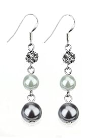 Faux Pearl & Diamanté Snowman Triple Drop Earrings