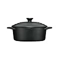 Premier Housewares OvenLove Stoneware Casserole Dish with Lid, 25.5 x 20.5 x 12 cm, Matt Black