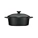 Premier Housewares OvenLove Stoneware Casserole Dish with Lid, 25.5 x 20.5 x 12 cm, Matt Black