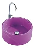 Wenko 18923100 Waschbecken Tropic Purple - mit Pop-Up Abfluss, Polyresin, &Oslash; 43 x 16 cm, lila