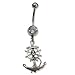 Stainless Steel Belly Ring with Clear Australian