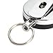 Cosmos ® (C+D) 2 PCS Silver Color metal retractable Reel with Belt Clip, Belt Loop Clasp & Key Ring for Key/ID Badge/Nurse with Cosmos Fastening Strap
