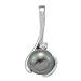 Tahitian Black Pearl Pendant with Diamond in 14K White Gold