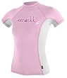 O'Neill Girls Skins Short Sleeve Crew (Turq/White)
