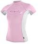O'Neill Girls Skins Short Sleeve Crew (Turq/White)