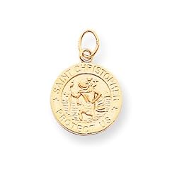 14k St Christopher Medal Pendant