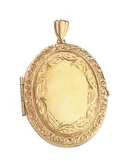 CleverEves 14K Yellow Gold 35.00X27.00 mm Victorian Engraved Rim Locket