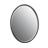 Quoizel Soho Oval Contemporary 24-Inch x 20-Inch Beveled Mirror, Harbor Bronze