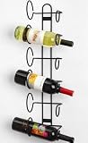 Spectrum 48810 Wall Mount Wine Rack, 6-Bottle, Black