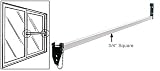 White Security Bar for Sliding Glass Doors