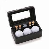 Genuine Black Leather Golf Gift Set includes 3 Golf Balls, 4 Tees and a Divot tool, All in One Handsome Set