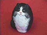 Black & White Persian Cat Collectible Resin Figure