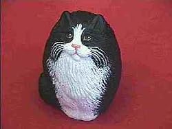 Black & White Persian Cat Collectible Resin Figure