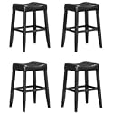 MAN CAVE 4 29" Saddle Back Black Bar Stools