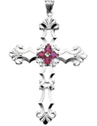 Birthstone Cross Sterling Silver July R42099