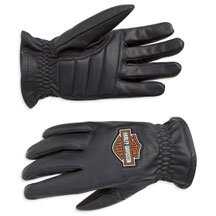 Harley-Davidson&reg; Men's Stock Full-Finger Leather Gloves. Bar & Shield logo. 98201-07VM