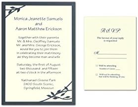 Intricutz Laser Cut Layered Vintage Ivy Invitation Kit with Envelopes, 25-Pack (VINTGIVYDKGRN100C80ENV)