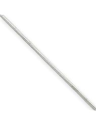 14k White Gold 10in .80mm Octagonal Snake Anklet Chain. Metal Wt- 1.58g