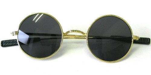 ◆丸メガネ◆サングラス　昭和レトロ復刻版　gold/black