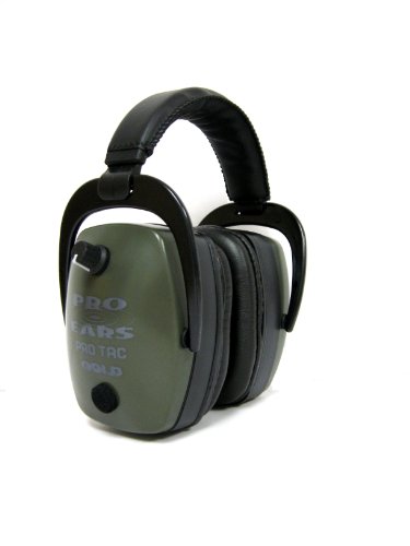 Pro Ears Tac Mag Gold NRR 33 Ear Muffs with 2 Lithium 123a Batteries (Green)