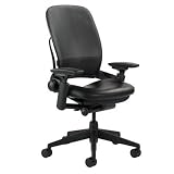 Leap Leather Work Chair with Black Base