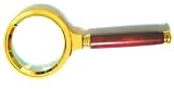PRECISE Classic Hand Grip 2-3/8" Magnifier, Golden Frame and Woody Hand grip