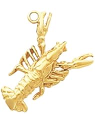 14K Yellow Gold Crawfish Charm