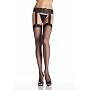 Sheer Lace Top Stockings With Attached Lace Garter Belt