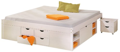 Links 20900170 Funktionsbett "Till" 140 x 200 cm, wei&szlig; mit rost