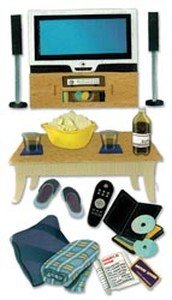 Jolees Boutique Le Grande Dimensional Stickers, Movie Night