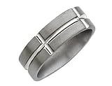 Ladies 6mm Grooved Titanium Wedding Band