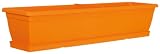 Blumenkasten TOSCANA COLOURS 80 cm aus Kunststoff mit Untersetzer, Farbe:orange