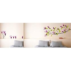 Magnolia Wall Sticker Decoration- repositionable removable