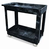 Databazaar提供 Stationery&Grocery Online Shop Ranking 18. RUBBERMAID Heavy-Duty Service/Utility Cart, Two Shelves, 16 x 34 x 31-1/4, Black