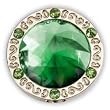 Finders Key Purse Grass Green Gem Keychain