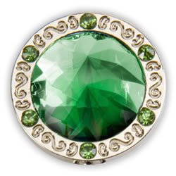 Finders Key Purse Grass Green Gem Keychain