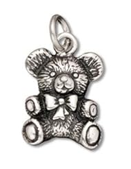 Genuine Raposa Elegance (TM) Teddy Bear With Ribbon Charm Pendant (15 x 10 mm). 100% Satisfaction Guaranteed.