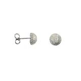 Karat Platinum Pave Button Earrings
