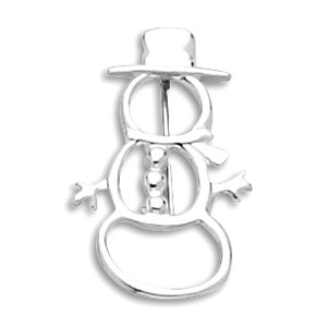Sterling Silver Cut Out Snowman Pin