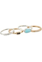 Kenneth Cole New York "Delicates" Semiprecious Turquoise Stone Mixed Metal Stackable Ring, Size 7.5