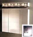 Broan Horizon Tri-View Recessed Mount Top Light Kits for Medicine Cabinets BR-255048 and BR-255248 48" W x 4 1/2" D x 2 1/4" H