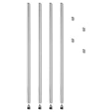 Alera Stackable Posts For Wire Shelving, 36 High, Silver, 4/Pack