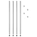Alera Stackable Posts For Wire Shelving, 36" High, Silver, 4/Pack