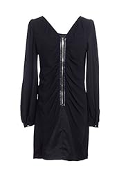 V-neck Long Sleeves Ruched Midi Dress 