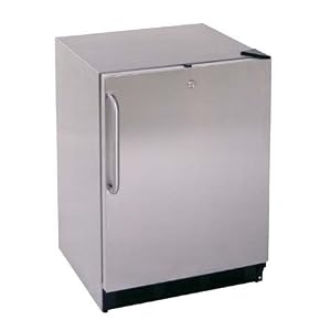 Summit FF6LCSSCream Cream Fully Wrapped Stainless Steel Locking Compact Refrigerator with 5.5 Cu Ft and Adjustable Shelves FF6LCSS