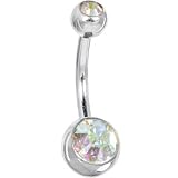 SWAROVSKI Aurora DOUBLE GEM Belly Button Ring