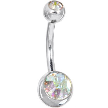 SWAROVSKI Aurora DOUBLE GEM Belly Button Ring