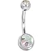SWAROVSKI Aurora DOUBLE GEM Belly Button Ring